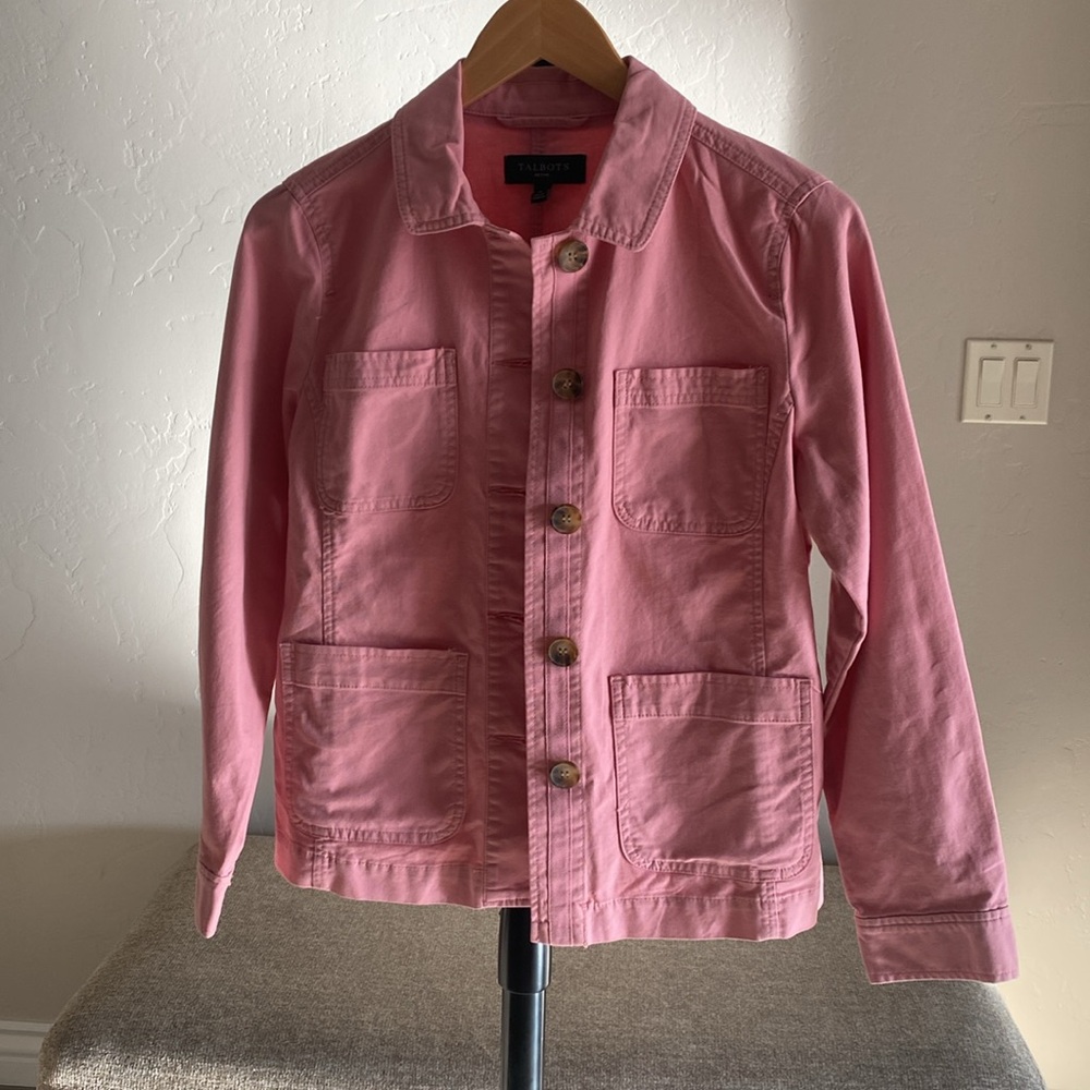 Talbots coral peach jacket size petite Small